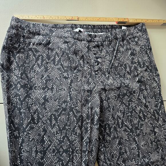 Isaac Mizrahi Live Pull On Pants Women's 24WT Black Gray Pattern Stretch - Picture 11 of 16